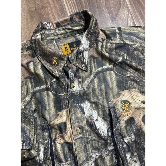 Browning Other - Browning Mens 3XL Camo Mesh Button Down Hunting Shirt Long Sleeve Zipper Pockets